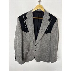 Vintage Pagano West Men 46 Western Rodeo Blazer Sports Coat Gray USA